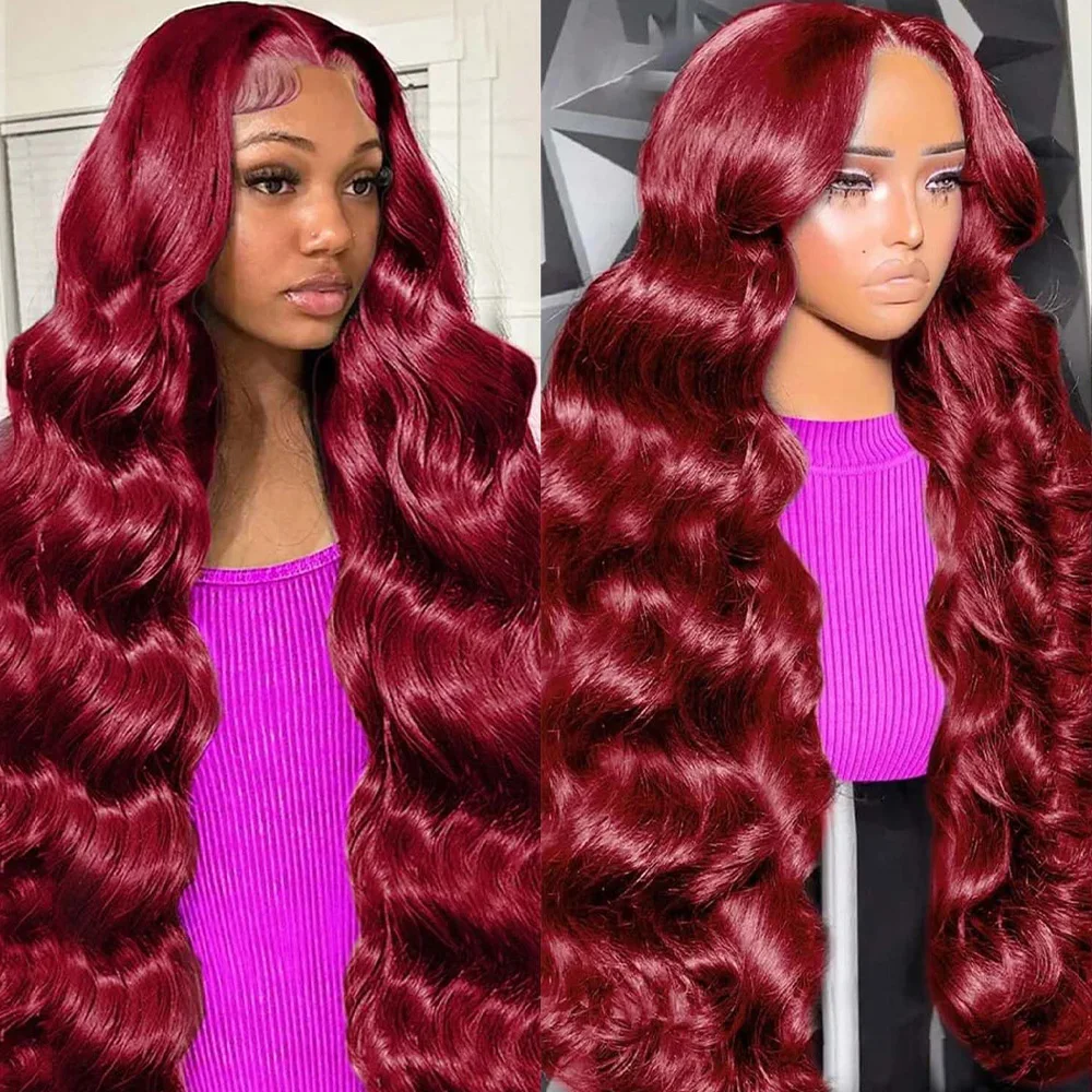 220% Density 30 40 Inches 99J Burgundy Body Wave 13x4 Lace Front Human Hair Wig 13x6 HD Transparent Lace Frontal Wigs for Women
220% Density 30 40 Inches 99J Burgundy Body Wave 13x4 Lace Front Human Hair Wig 13x6 HD Transparent Lace Frontal Wigs for Women