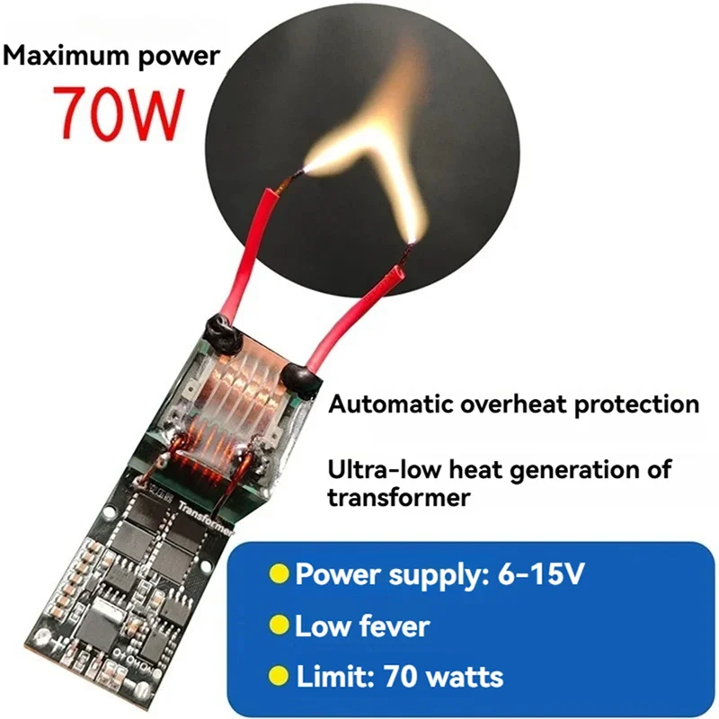 ABUI-Automatic Arc Initiation Transformer 70W 10Kv-25Kv AC Output DC Input 6-15V High-Voltage Generator Ignition Module
ABUI-Automatic Arc Initiation Transformer 70W 10Kv-25Kv AC Output DC Input 6-15V High-Voltage Generator Ignition Module