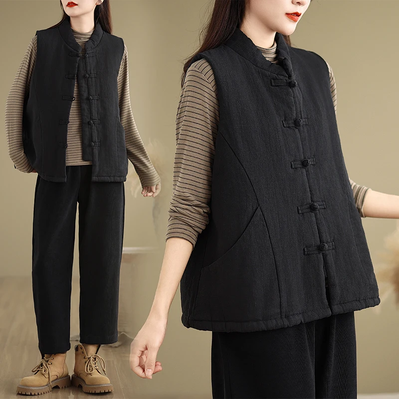 Loose Women's down Jaet Vest Coat with Button Design Cotton Bla Color New Arrival Winter Sle Commute Friendly
Loose Women's down Jaet Vest Coat with Button Design Cotton Bla Color New Arrival Winter Sle Commute Friendly