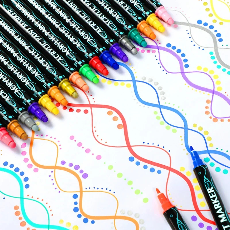 Dual-tip Acrylic Markers 12/24/36 Colors Waterproof and Quick-drying Suitable for Different Materials Graffiti Painting Needs
Dual-tip Acrylic Markers 12/24/36 Colors Waterproof and Quick-drying Suitable for Different Materials Graffiti Painting Needs