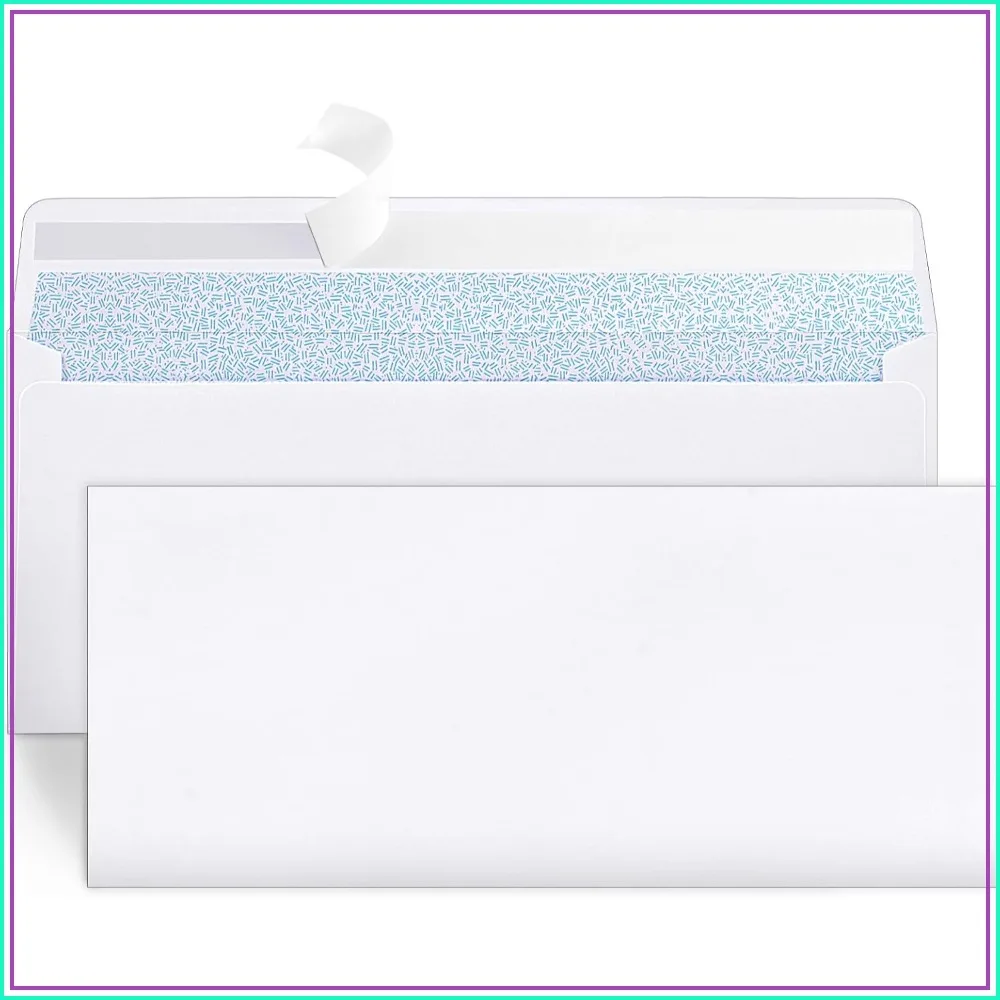 72 Pack #10 Business Envelopes, Self-Seal, Security Tint, 4-1/8 x 9-1/2 Inches, White, 26LB
72 Pack #10 Business Envelopes, Self-Seal, Security Tint, 4-1/8 x 9-1/2 Inches, White, 26LB