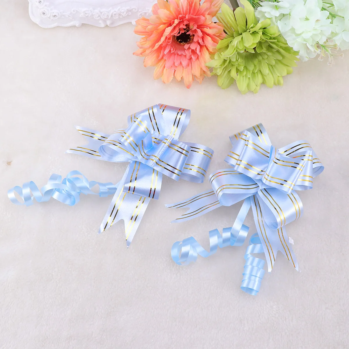 20Pcs Golden Side Pull Bows String Ribbons for Wedding Gift Wrapping Sky-Blue Car Decor String Bows Gift Knot Ribbon 
20Pcs Golden Side Pull Bows String Ribbons for Wedding Gift Wrapping Sky-Blue Car Decor String Bows Gift Knot Ribbon
