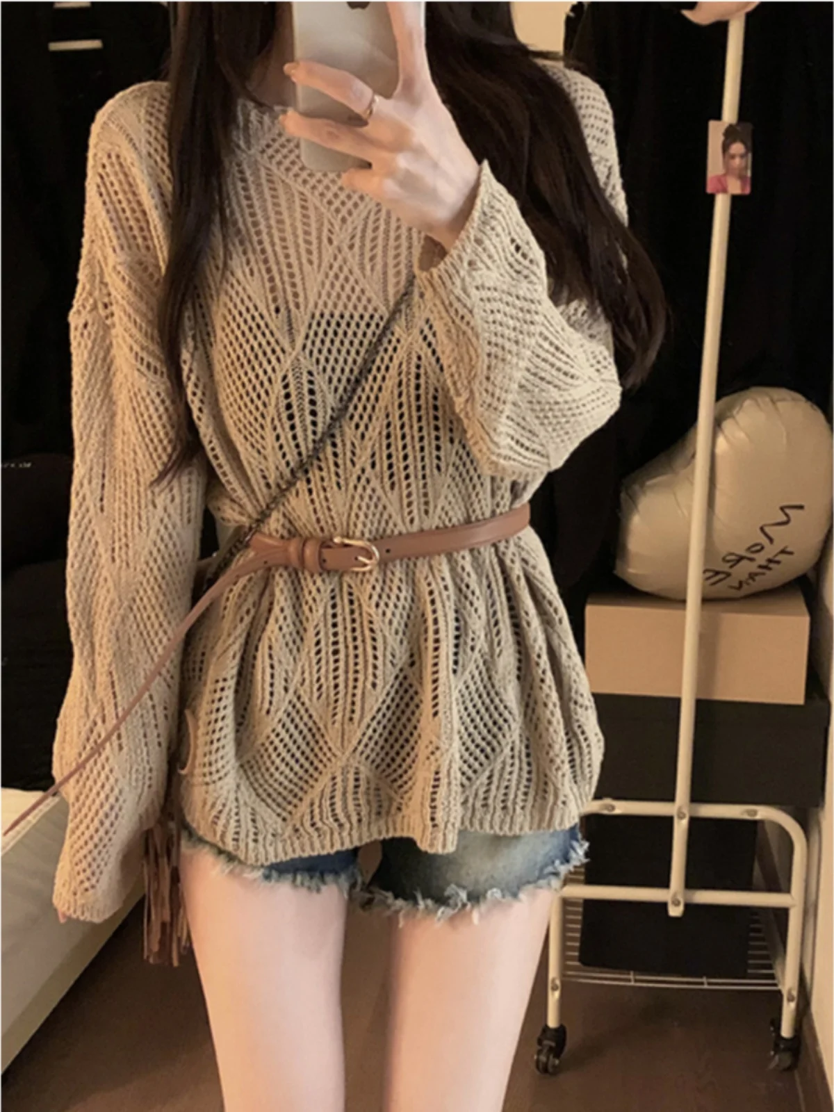 Новая летняя женская ажурная вязаная кофта в стиле ретро, свободного кроя, с эффектом похудения, модная, для повседневной носки
Новая летняя женская ажурная вязаная кофта в стиле ретро, свободного кроя, с эффектом похудения, модная, для повседневной носки