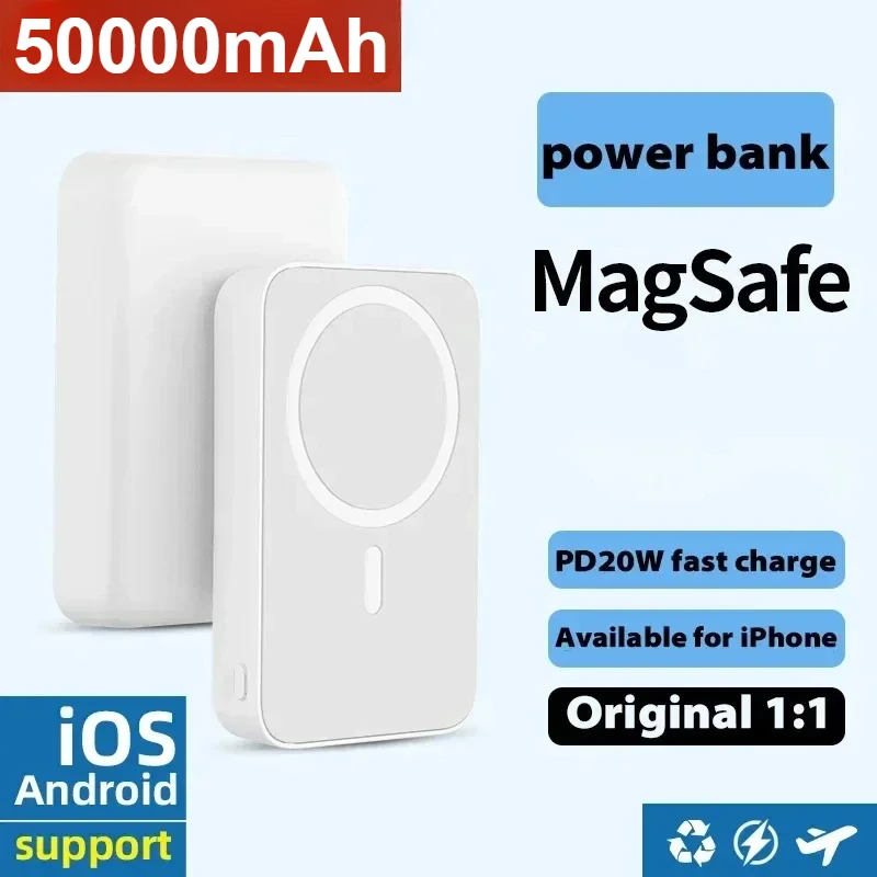 50000mAh Magnetic Wireless Power Bank Fast Charging External Auxiliary Replacement Battery Portable Charger for iPhone Samsung
50000mAh Magnetic Wireless Power Bank Fast Charging External Auxiliary Replacement Battery Portable Charger for iPhone Samsung