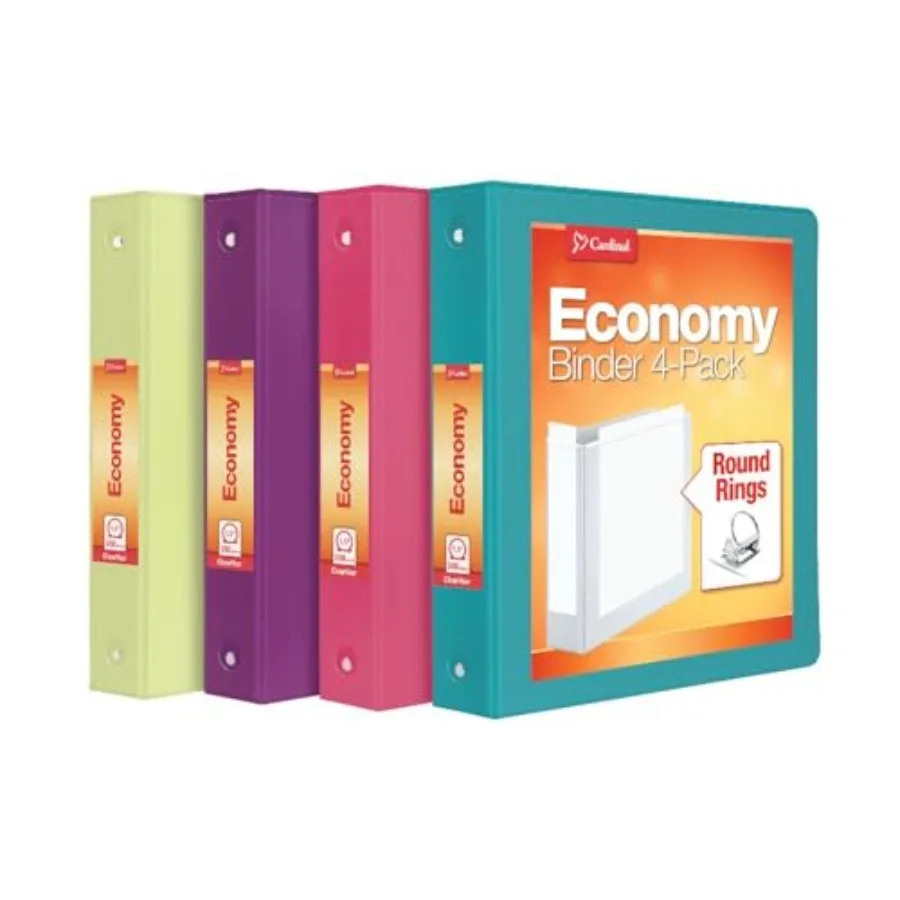 Cardinal 3 Ring Binders, Binders for School and Office, Durable 1.5 Inch, Round Rings, Holds 350 Sheets, ClearVue Presentation
Cardinal 3 Ring Binders, Binders for School and Office, Durable 1.5 Inch, Round Rings, Holds 350 Sheets, ClearVue Presentation