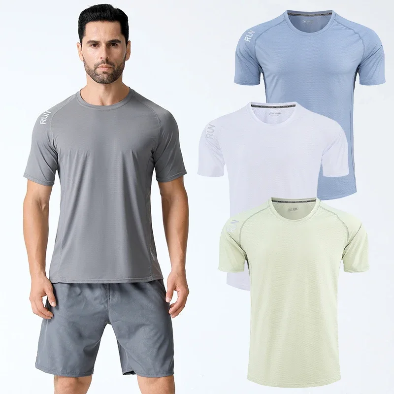Men Outdoor Running T-shirt Sports Fitness Bodybuilding Short Sleeve Tops Training Gym Basketball ElasticTee Muscle Fit Shirt
Men Outdoor Running T-shirt Sports Fitness Bodybuilding Short Sleeve Tops Training Gym Basketball ElasticTee Muscle Fit Shirt