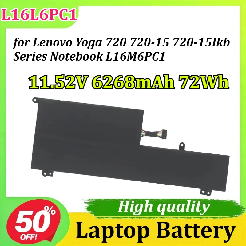 Аккумулятор для ноутбука L16L6PC1 11.52V 6268mAh 72Wh для Lenovo Yoga 720, 720-15, 720-15Ikb Series, L16M6PC1
Аккумулятор для ноутбука L16L6PC1 11.52V 6268mAh 72Wh для Lenovo Yoga 720, 720-15, 720-15Ikb Series, L16M6PC1