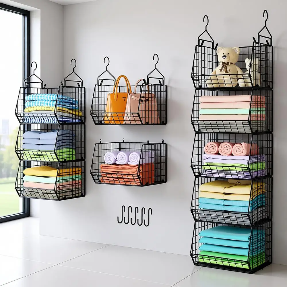 5-Tier Hanging Closet Organizer with 4 Hooks and 5 S Hooks for Clothes, Shoes, Accessories
5-Tier Hanging Closet Organizer with 4 Hooks and 5 S Hooks for Clothes, Shoes, Accessories