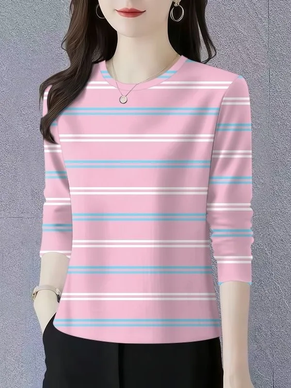 New 2026 Women's Long Sleeve round Neck T-Shirt Slimming Belly Covering Mommy Fashion Versatile Base Shirt Casual Print Polye...
New 2026 Women's Long Sleeve round Neck T-Shirt Slimming Belly Covering Mommy Fashion Versatile Base Shirt Casual Print Polye...