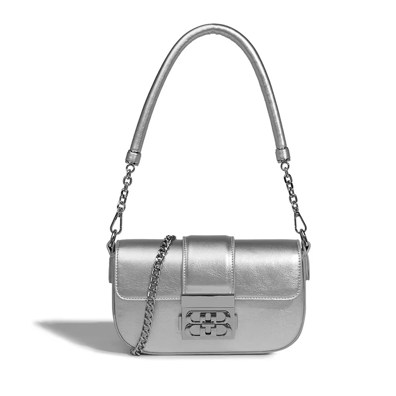 High Quality Handbags For Women 2024 New Trend Silver Pu Leather Chain Messenger Bag Elegant Exquisite Fashion Chic Shoulder Bag
High Quality Handbags For Women 2024 New Trend Silver Pu Leather Chain Messenger Bag Elegant Exquisite Fashion Chic Shoulder Bag