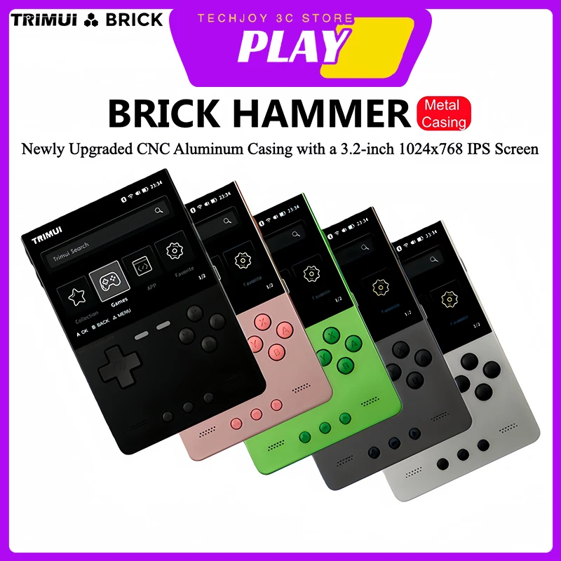 TRIMUI Brick Hammer All Metal CNC Handheld Gaming Console Retro Video Gaming 3.2-inch IPS Screen Linux System Portable Device
TRIMUI Brick Hammer All Metal CNC Handheld Gaming Console Retro Video Gaming 3.2-inch IPS Screen Linux System Portable Device