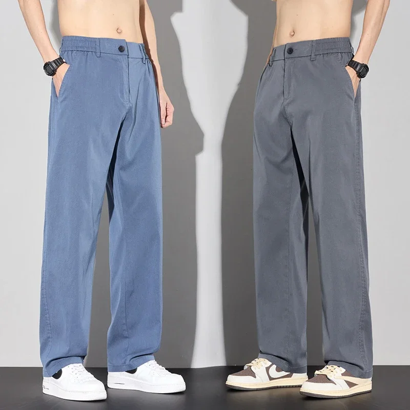 Summer Ultra-thin Lyocell Men's Pants Cool Comfortable Loose Straight Korean Casual Trousers Breathable Elastic Sweatpants
Summer Ultra-thin Lyocell Men's Pants Cool Comfortable Loose Straight Korean Casual Trousers Breathable Elastic Sweatpants