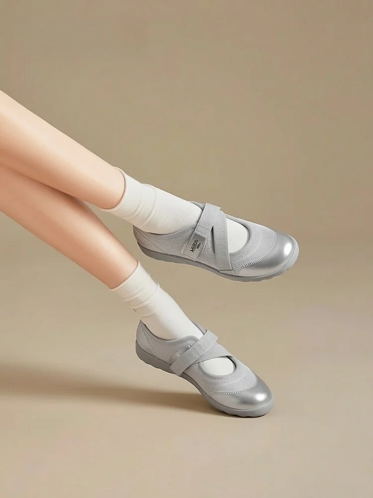 Silver Ballet Sport Mary Jane Shoes Women's New 2026 Breathable Comfortable Casual Shoes Low Cut Rubber Outsole round Toe
Silver Ballet Sport Mary Jane Shoes Women's New 2026 Breathable Comfortable Casual Shoes Low Cut Rubber Outsole round Toe