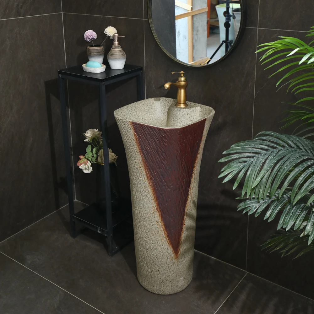 S*& New Chinese Style Sanitary Ware Free Standing Basins Bathroom Sink Porcelain Hand Wash Pedestal Basin with Faucet Hole
S*& New Chinese Style Sanitary Ware Free Standing Basins Bathroom Sink Porcelain Hand Wash Pedestal Basin with Faucet Hole