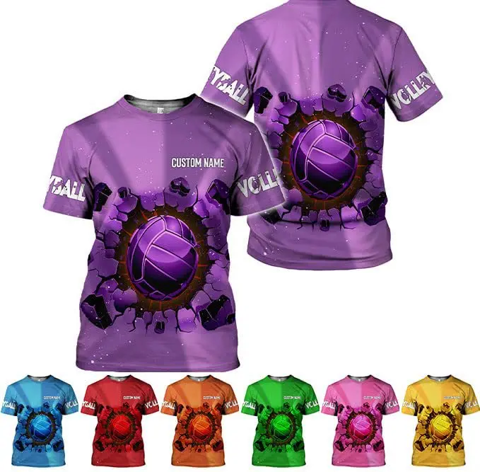 Summer men's and women's clothing 3D digital printing volleyball sports graphics loose round neck short sleeved casual T-shirt
Summer men's and women's clothing 3D digital printing volleyball sports graphics loose round neck short sleeved casual T-shirt