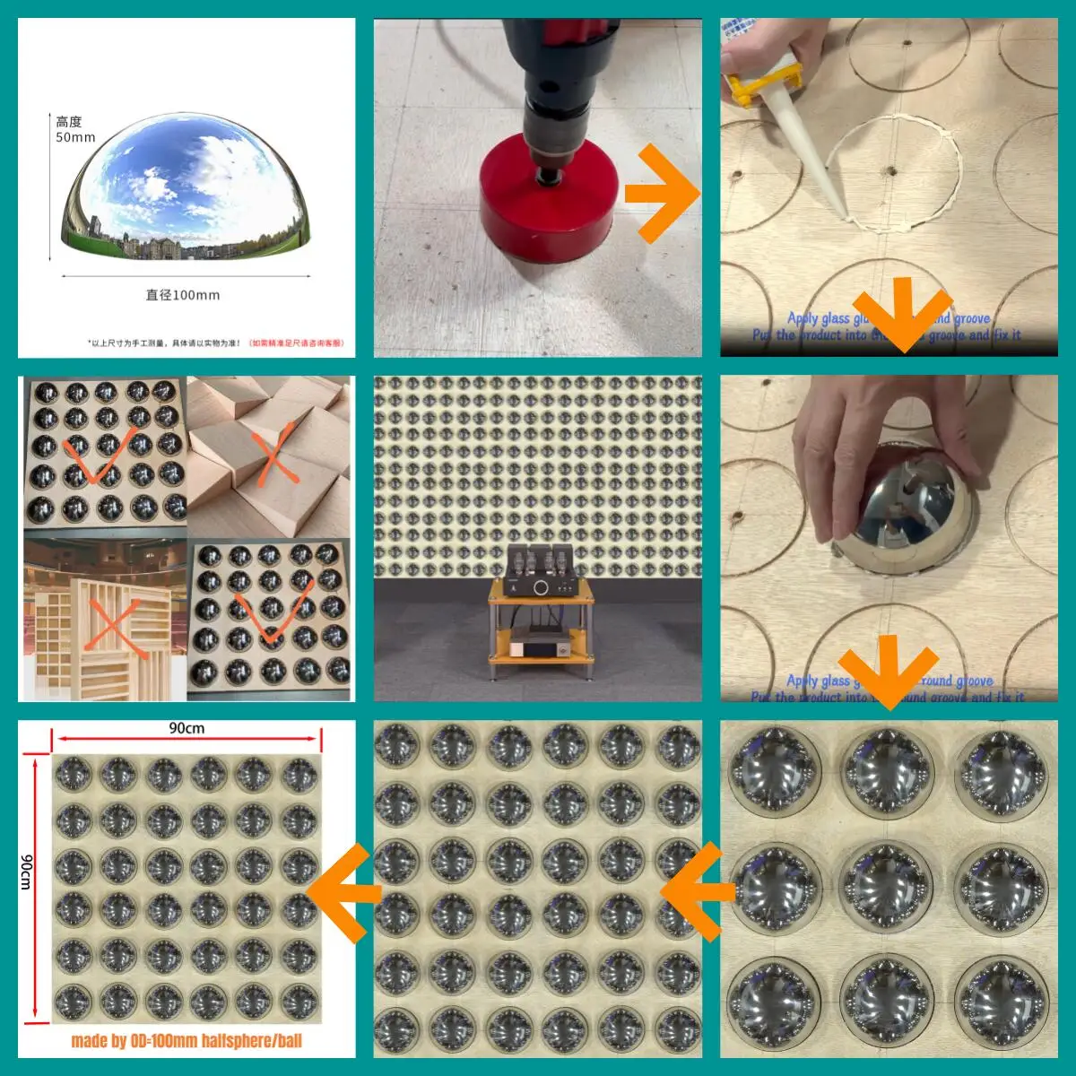 99A 10PCS DIY Steel Half Round Halfsphere Mirror Diffusion Reflection Soundproofing Insulation Diffuser Good Effect Cheap Making
99A 10PCS DIY Steel Half Round Halfsphere Mirror Diffusion Reflection Soundproofing Insulation Diffuser Good Effect Cheap Making