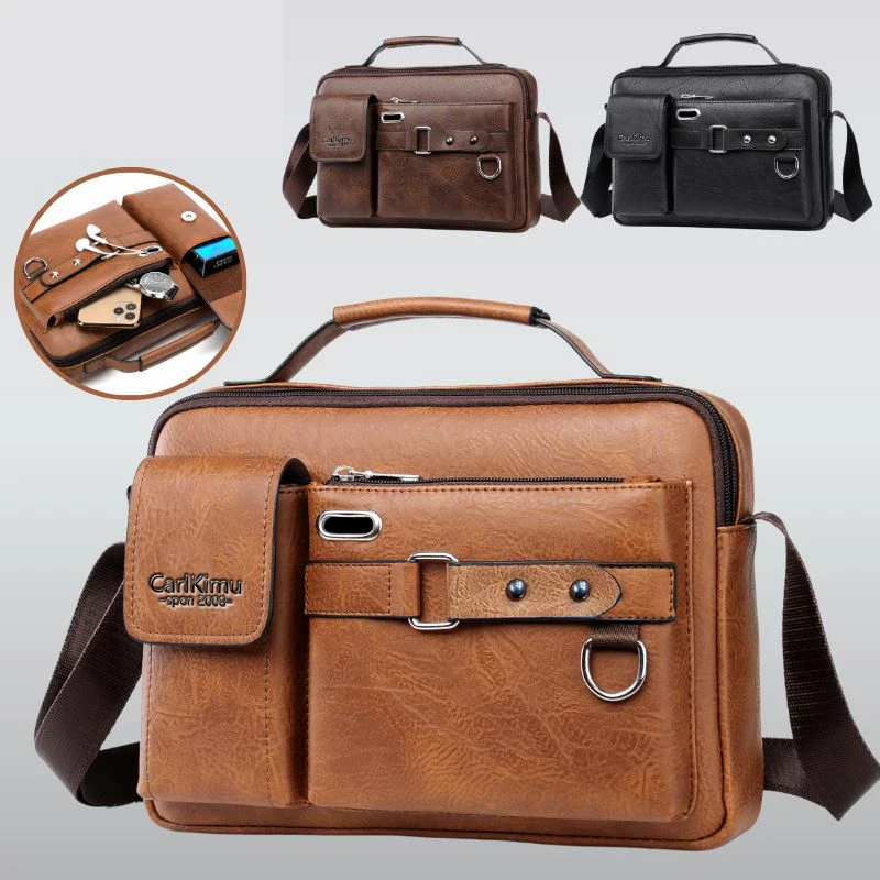 Sleek Stylish Faux Leather Men's Shoulder Bag Multi-Color Multi-Pocket Portable for Daily Use Functional Adjustable-Strap Bag
Sleek Stylish Faux Leather Men's Shoulder Bag Multi-Color Multi-Pocket Portable for Daily Use Functional Adjustable-Strap Bag