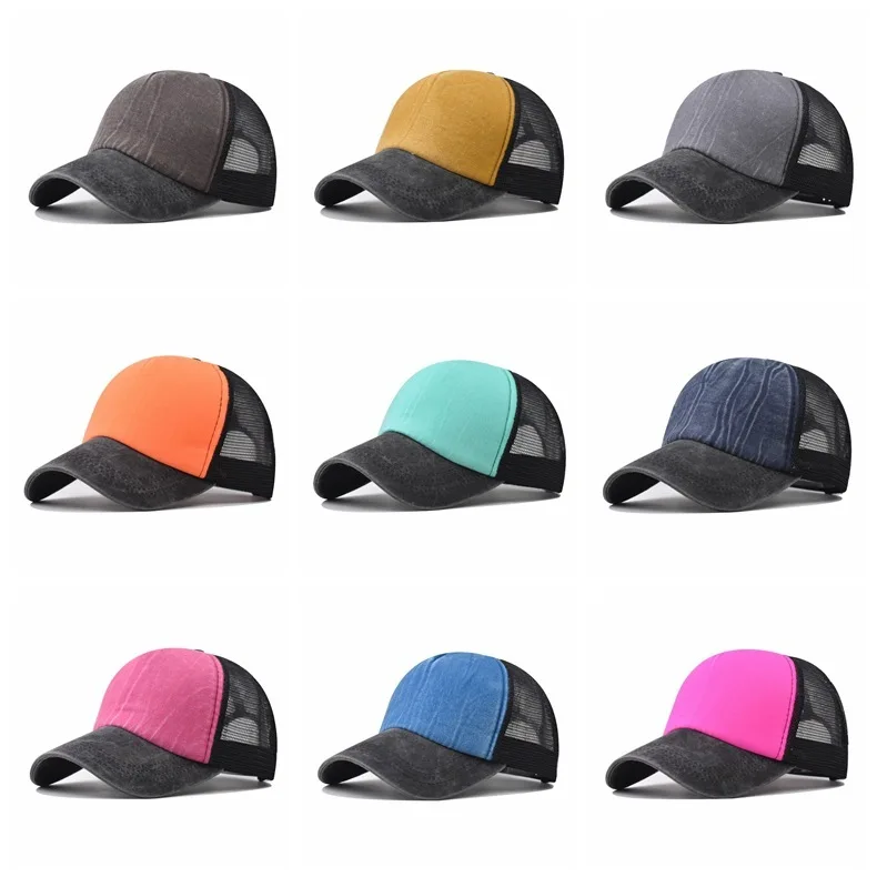 Classic Trucker Cap New Sponge Baseball Washed Cotton With Scrubbing Effect Sun Hat Patchwork Mesh Mesh-Back Cap
Classic Trucker Cap New Sponge Baseball Washed Cotton With Scrubbing Effect Sun Hat Patchwork Mesh Mesh-Back Cap