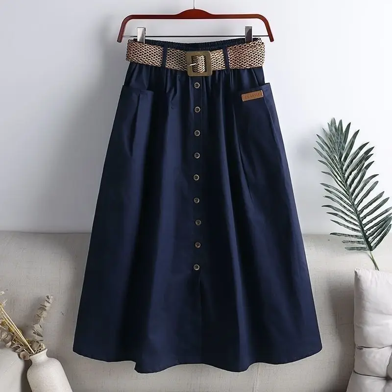 2023 Cotton Skirt Spring and Summer Korean Style Elastic High Waist Skirt Large Pocket Split Slimming Mid-Length A- line Skirt
2023 Cotton Skirt Spring and Summer Korean Style Elastic High Waist Skirt Large Pocket Split Slimming Mid-Length A- line Skirt
