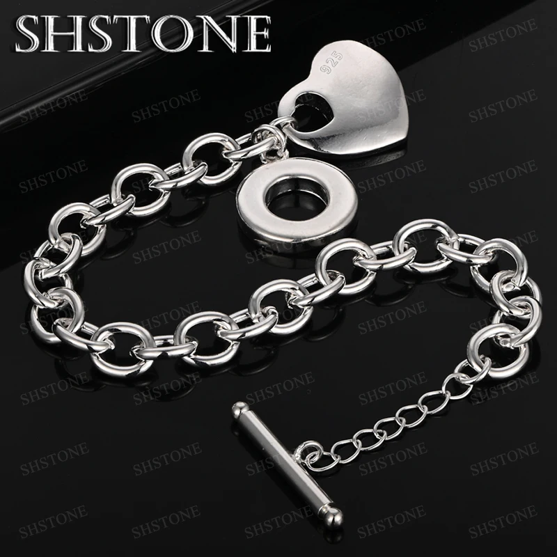 High Quality Fine Jewelry 925 Sterling Silver Heart Bracelet For Men Women Birthday Wedding Party Jewelry Gift Accessories
High Quality Fine Jewelry 925 Sterling Silver Heart Bracelet For Men Women Birthday Wedding Party Jewelry Gift Accessories