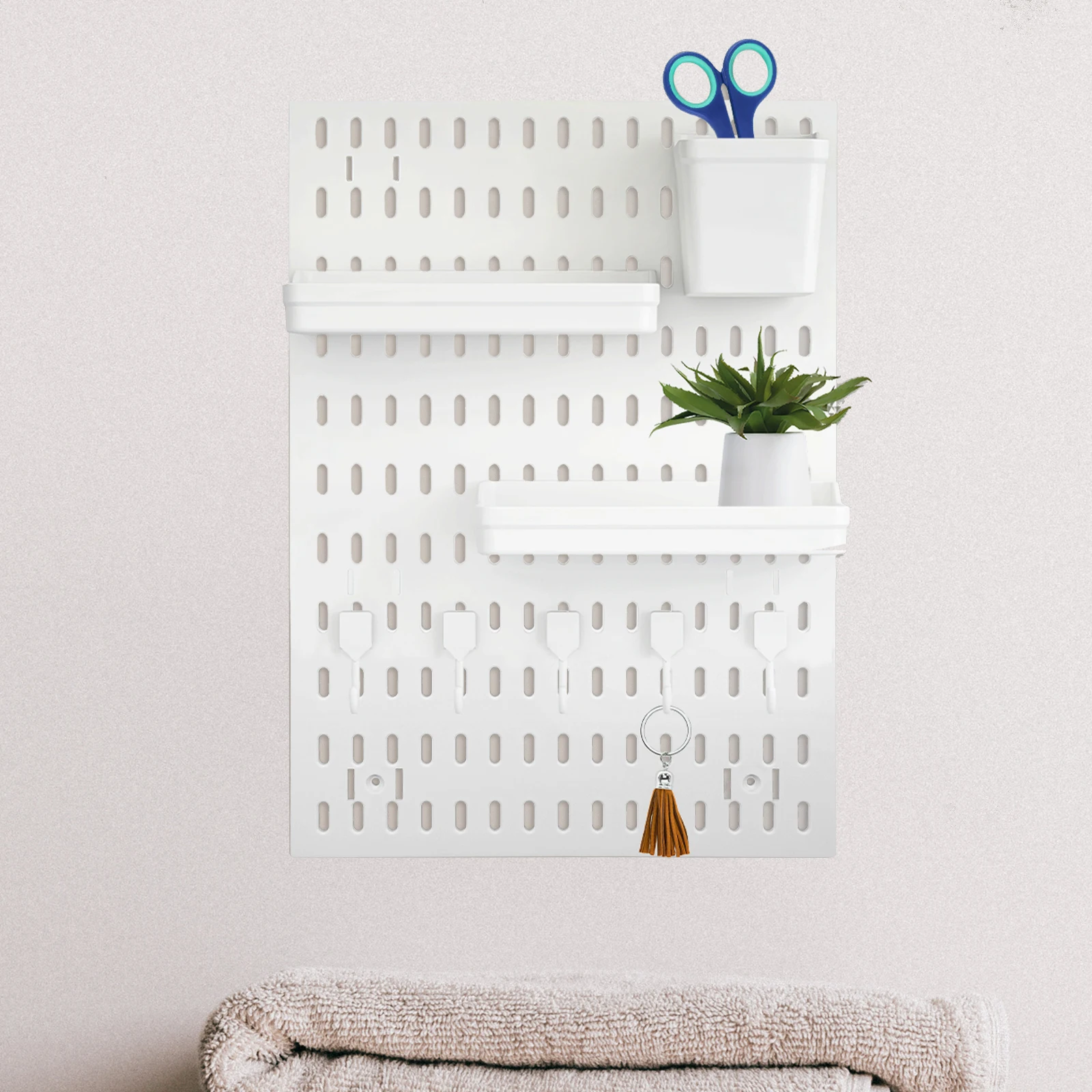 Heavy Duty Pegboard Organizer for Wall Mounted Storage in Kitchen Garage Office Workshop Craft Room Durable Plastic
Heavy Duty Pegboard Organizer for Wall Mounted Storage in Kitchen Garage Office Workshop Craft Room Durable Plastic