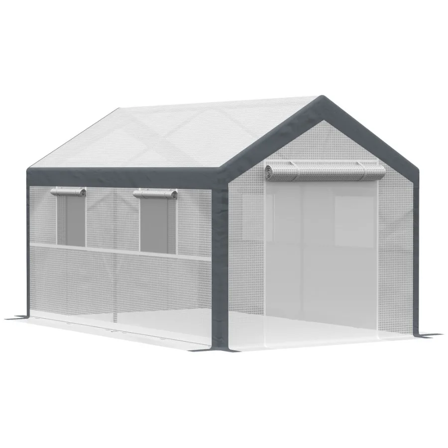 12' x 7' x 7' WalkIn Greenhouse Outdoor Garden Warm Hot House with 4 Rollup Windows 2 Zippered Doors and Weather Cover White
12' x 7' x 7' WalkIn Greenhouse Outdoor Garden Warm Hot House with 4 Rollup Windows 2 Zippered Doors and Weather Cover White