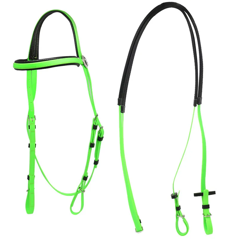 Green English Bridle Reins Synthetic Saddle Style Nylon PVC Material Western Style Halters Middle Size Trail Endurance Horse
Green English Bridle Reins Synthetic Saddle Style Nylon PVC Material Western Style Halters Middle Size Trail Endurance Horse