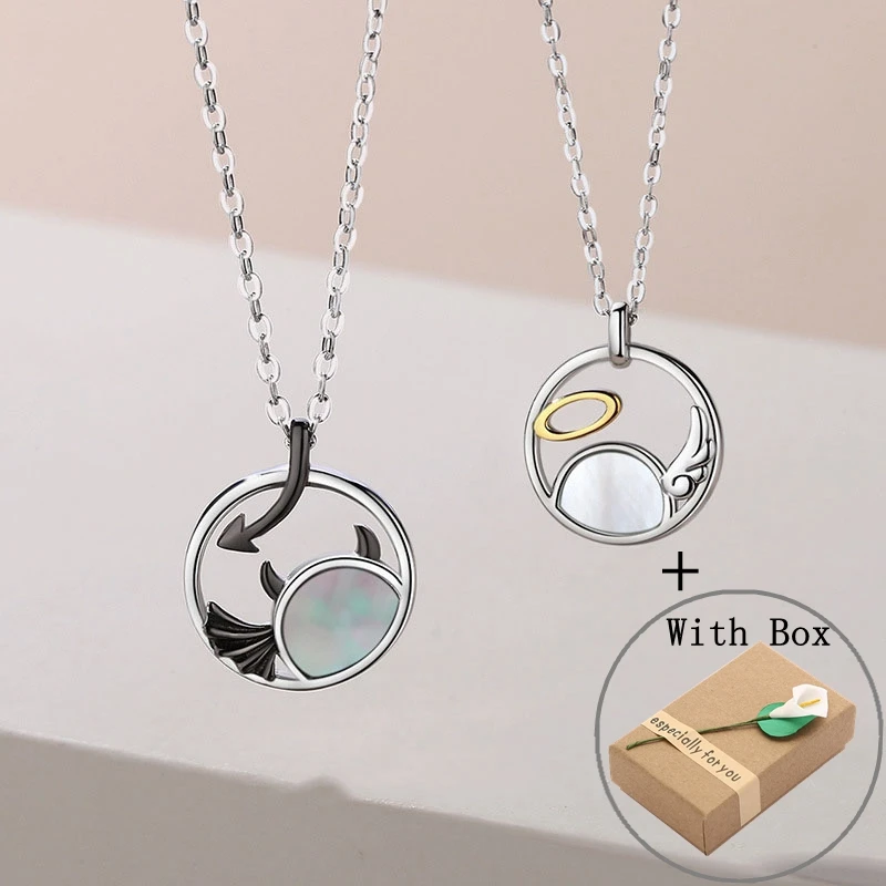 Silvology Real 925 Sterling Silver Inlay Shell Angel Devil Couple Pendant Necklace for Women Men Original 2022 Festival Jewelry
Silvology Real 925 Sterling Silver Inlay Shell Angel Devil Couple Pendant Necklace for Women Men Original 2022 Festival Jewelry