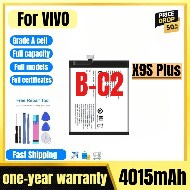 B-C2 for VIVO X9S Plus Mobile Phone Battery 0 Cycle High Quality High Capacity Replacement Bateria Grade A Cell with Tools
B-C2 for VIVO X9S Plus Mobile Phone Battery 0 Cycle High Quality High Capacity Replacement Bateria Grade A Cell with Tools