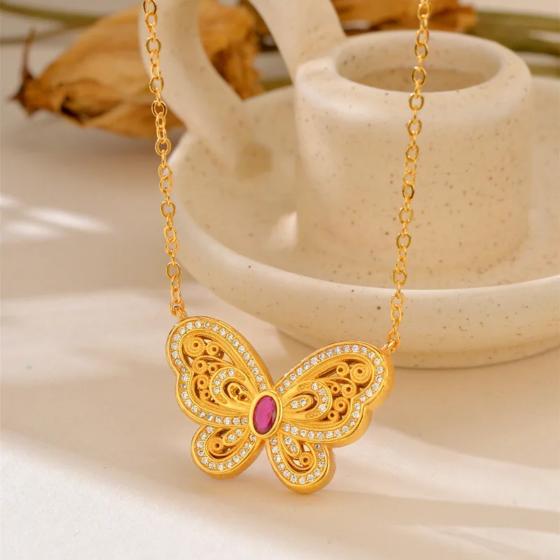 Luxury 24K 9999 Pure Gold real gold Butterfly Pendant Women's Clavicle Chain
Luxury 24K 9999 Pure Gold real gold Butterfly Pendant Women's Clavicle Chain