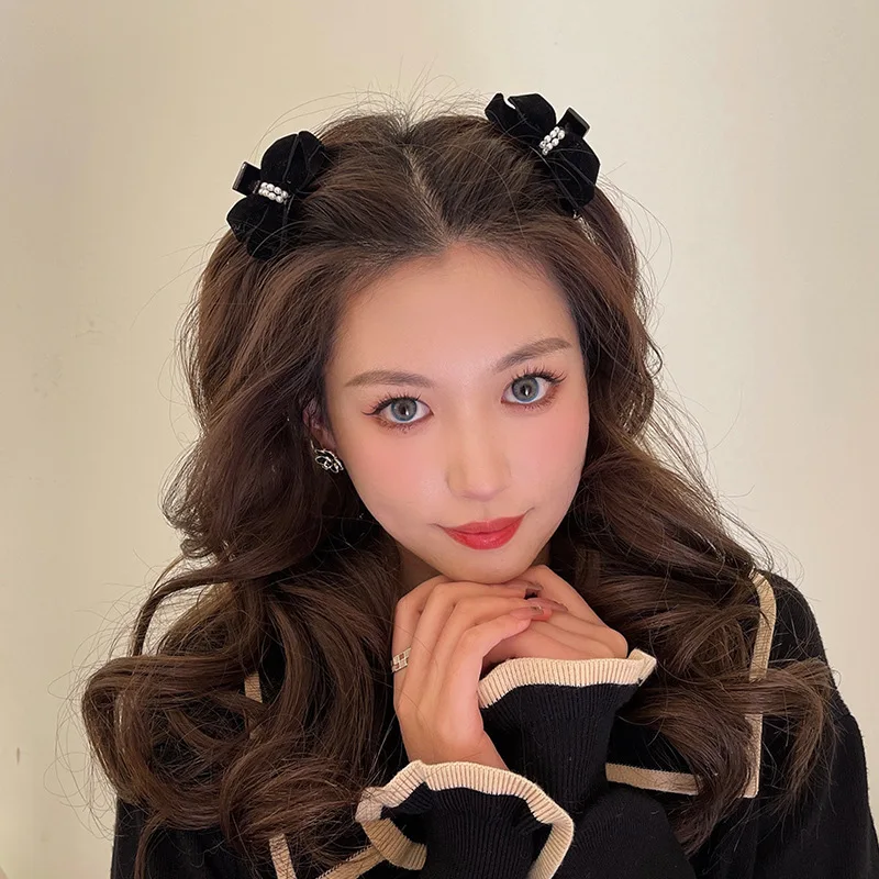 1pc Women Small Black Velvet Bow Pearl Hair Claws Elegant Meatball Hair Clips Hairpins Side Clip Barrette Girls Horsetail Clip
1pc Women Small Black Velvet Bow Pearl Hair Claws Elegant Meatball Hair Clips Hairpins Side Clip Barrette Girls Horsetail Clip