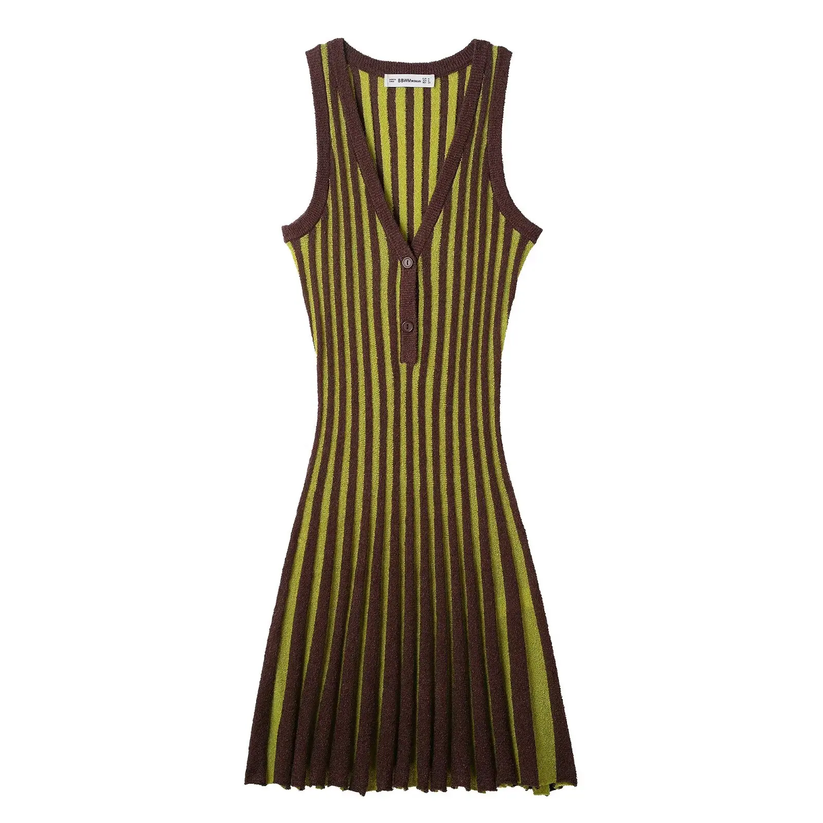 TRAFZA 2025 Spring New Women's Fashion Retro Stripe Knitted Short Dress Female Sexy Elegant V-neck Sleeveless Slim Mini Dress
TRAFZA 2025 Spring New Women's Fashion Retro Stripe Knitted Short Dress Female Sexy Elegant V-neck Sleeveless Slim Mini Dress