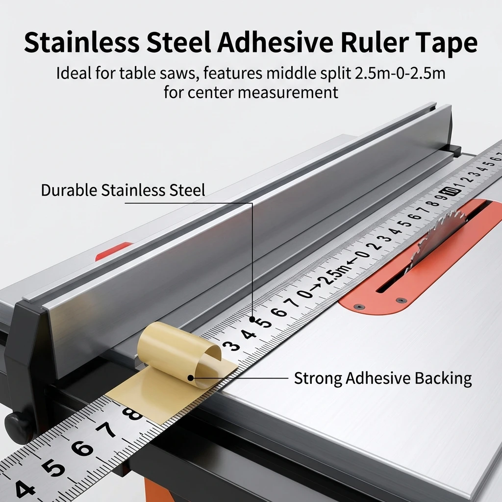 Stainless Steel Self Adhesive Ruler with High-Precision for Table Saws and Workshop Tools
Stainless Steel Self Adhesive Ruler with High-Precision for Table Saws and Workshop Tools