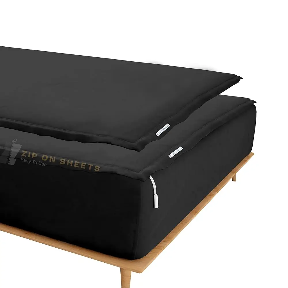 Cotton Queen Size Zipper Fitted Sheets - Ludes 2 Zip-On Sheets & 1 Fitted Sheet Base - 12” H Deep Pockets Won'T Off - Cotton
Cotton Queen Size Zipper Fitted Sheets - Ludes 2 Zip-On Sheets & 1 Fitted Sheet Base - 12” H Deep Pockets Won'T Off - Cotton