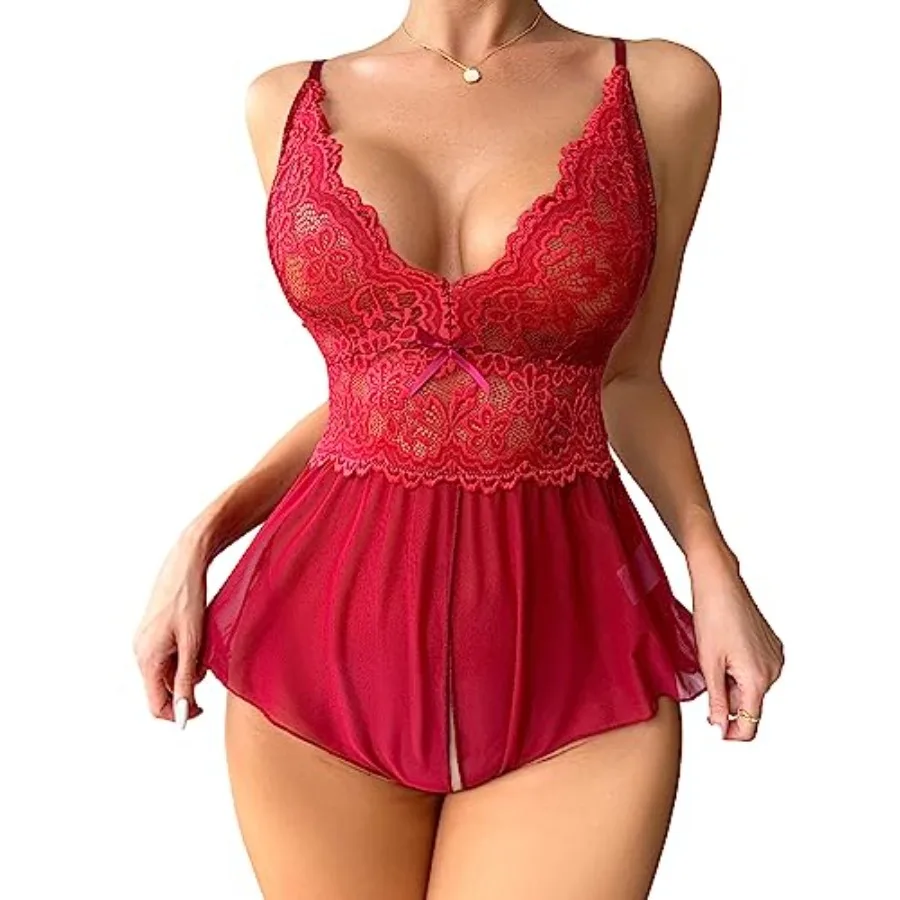 Women's Lace Teddy Lingerie Spaghetti Strap Bodysuit Babydoll Sleepwear
Women's Lace Teddy Lingerie Spaghetti Strap Bodysuit Babydoll Sleepwear