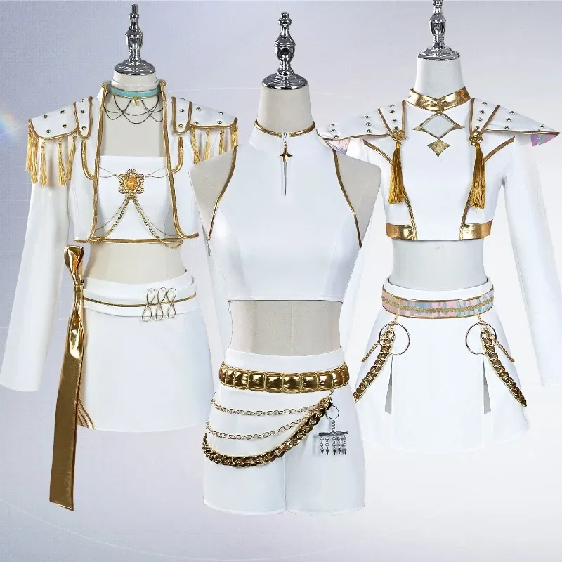 Anime K-Pop Demon Hunters Zoey Rumi Mira Cosplay Costume White PU Leather Uniform Role Play for Party Halloween Carnival Outfits
Anime K-Pop Demon Hunters Zoey Rumi Mira Cosplay Costume White PU Leather Uniform Role Play for Party Halloween Carnival Outfits