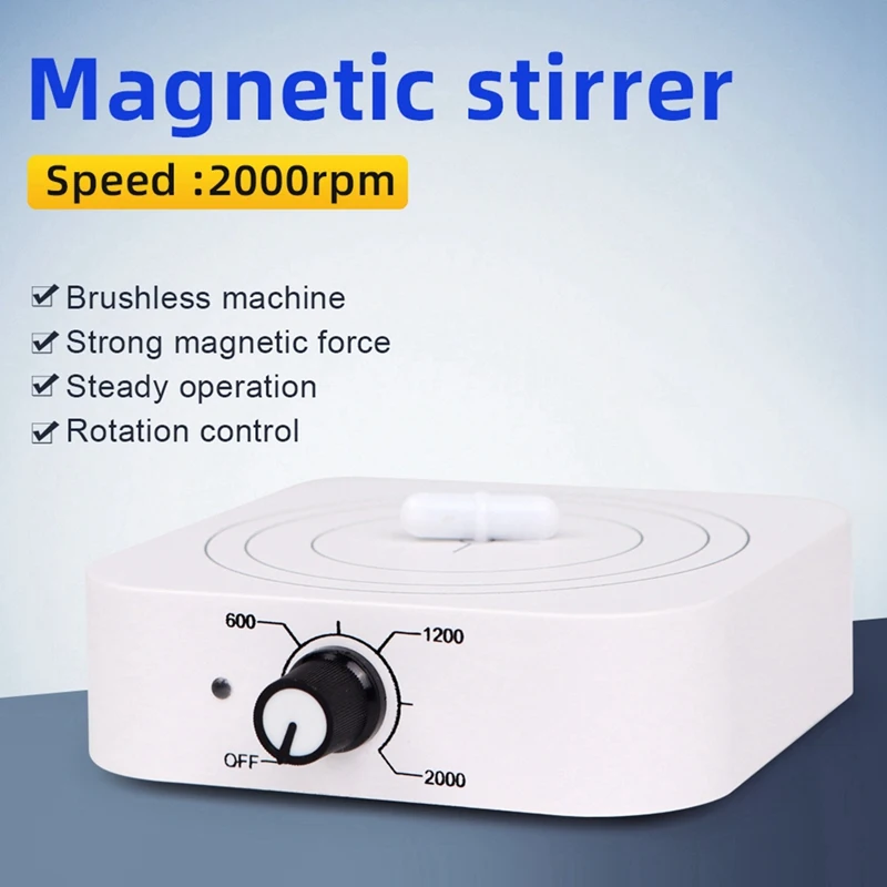 【BUY NOW】W601 Mini Magnetic Stirrer 2000RPM Adjustable Speed Lab Mixer with Brushless Motor for Laboratory & Home Use EU Plug
【BUY NOW】W601 Mini Magnetic Stirrer 2000RPM Adjustable Speed Lab Mixer with Brushless Motor for Laboratory & Home Use EU Plug