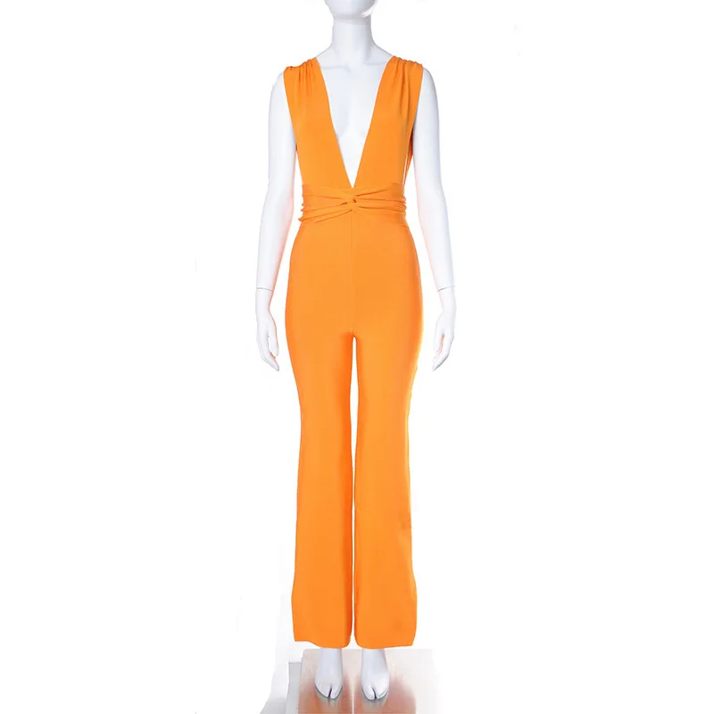 European and American Cross-border Women's One-piece Wide-leg Pants Deep V-bandage Jumpsuit High-end Drape Dress
European and American Cross-border Women's One-piece Wide-leg Pants Deep V-bandage Jumpsuit High-end Drape Dress