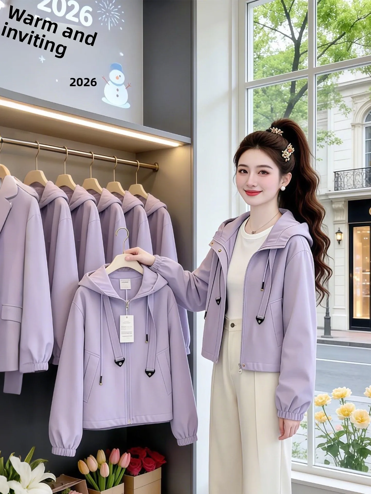 Korean Casual Style Hooded Short Jacket Women's Spring New Loose Versatile Slimming Purple Zipper Coat Commute Wind Loose Fit
Korean Casual Style Hooded Short Jacket Women's Spring New Loose Versatile Slimming Purple Zipper Coat Commute Wind Loose Fit