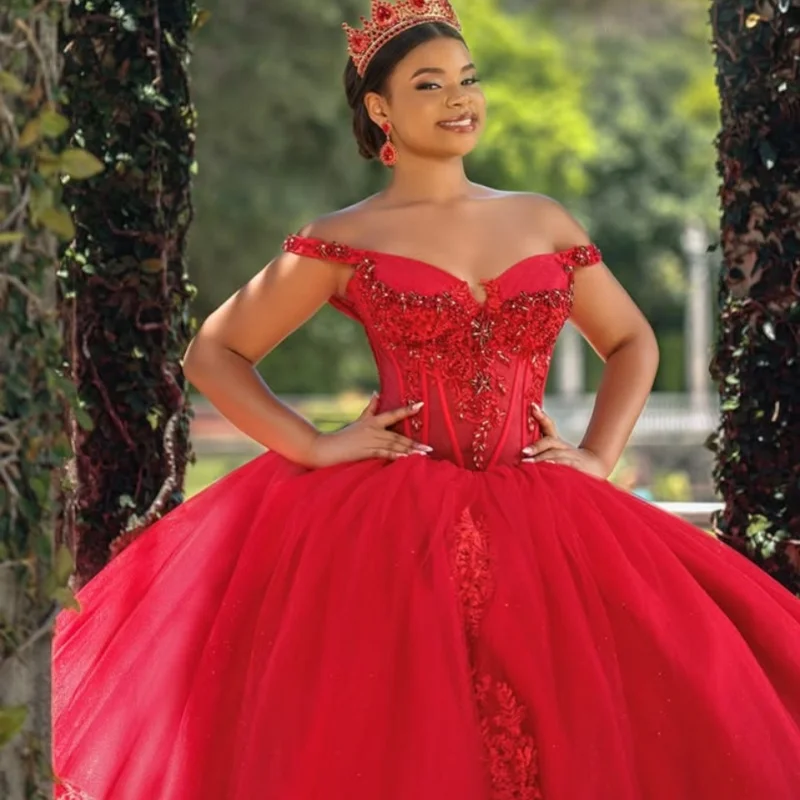 Красное платье Quinceanera по индивидуальному заказу с открытыми плечами, блестящая наклейка, кристалл, кружевной цветок, длинный хвост, Vestido 15, Quinceanera
Красное платье Quinceanera по индивидуальному заказу с открытыми плечами, блестящая наклейка, кристалл, кружевной цветок, длинный хвост, Vestido 15, Quinceanera
