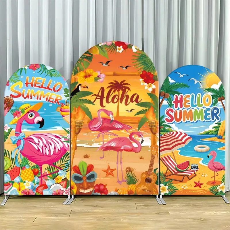 Arch Backdrop Cover Single Side Aloha Summer Tropical Flamingos Palm Trees Beach Party Decoration Photo Booth Background Event
Arch Backdrop Cover Single Side Aloha Summer Tropical Flamingos Palm Trees Beach Party Decoration Photo Booth Background Event