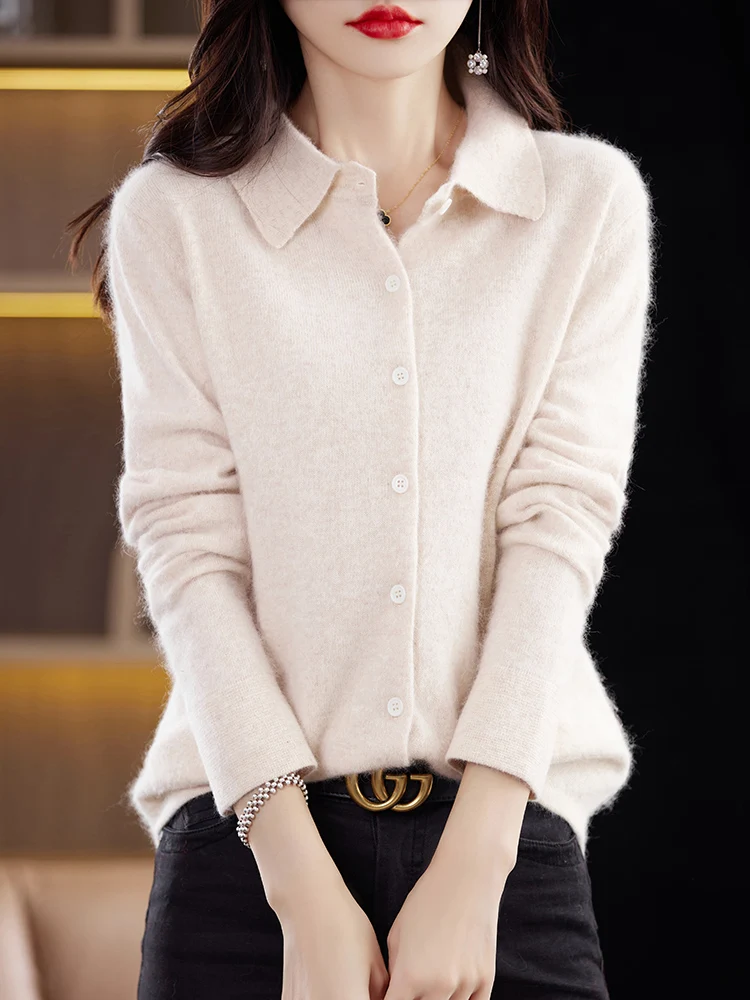 ADDONEE Women Mink Cashmere Sweater Polo Cardigan Autumn Winter Female Grace Basic Clothing 100% Mink Cashmere Knitwear Tops
ADDONEE Women Mink Cashmere Sweater Polo Cardigan Autumn Winter Female Grace Basic Clothing 100% Mink Cashmere Knitwear Tops