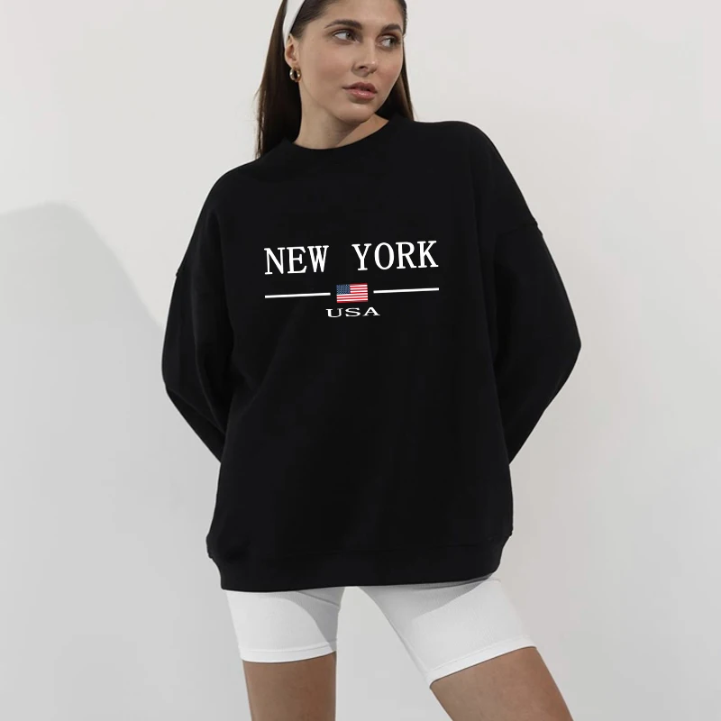 New York Printing Womens Sweatshirt Hot Sales O Neck Tops Jogging Pullover Daily Casual Clothing Loose Versatile Woman Tracksuit
New York Printing Womens Sweatshirt Hot Sales O Neck Tops Jogging Pullover Daily Casual Clothing Loose Versatile Woman Tracksuit