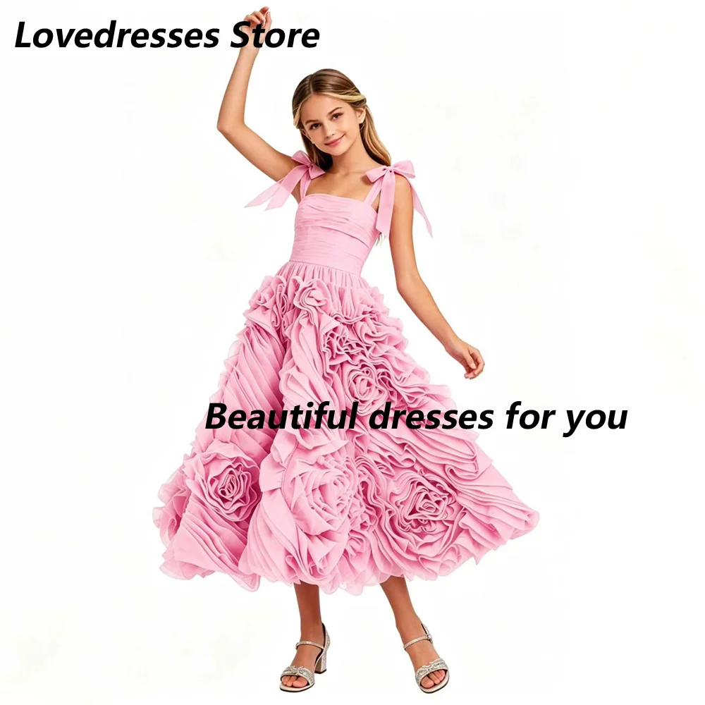 Pink Organza Flower Girl Dress with Bow Straps 3D Flower Midi Dress for Wedding Pageant Birthday Party Ball Gowns Customized
Pink Organza Flower Girl Dress with Bow Straps 3D Flower Midi Dress for Wedding Pageant Birthday Party Ball Gowns Customized