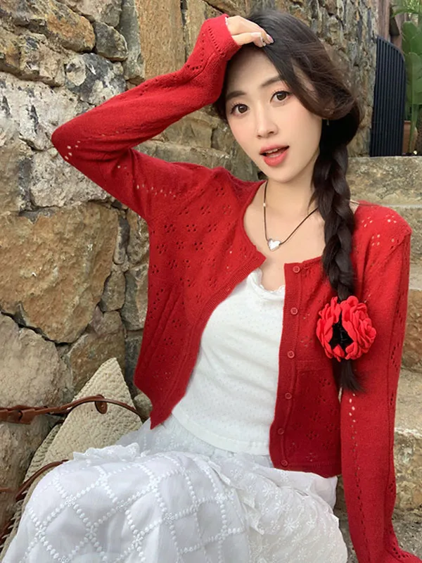 Ankela Red Hollow out Sun Protection Light Weight Women's Cardigan with Strap Vest Outer Cover Summer Shawl Top Coat
Ankela Red Hollow out Sun Protection Light Weight Women's Cardigan with Strap Vest Outer Cover Summer Shawl Top Coat