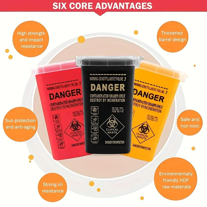 3pc 1L Tattoo Sharps Collection Bucket Storage Container Tattoo Piercing Needles Disposal Sharps Container Tattoo Supplies
3pc 1L Tattoo Sharps Collection Bucket Storage Container Tattoo Piercing Needles Disposal Sharps Container Tattoo Supplies