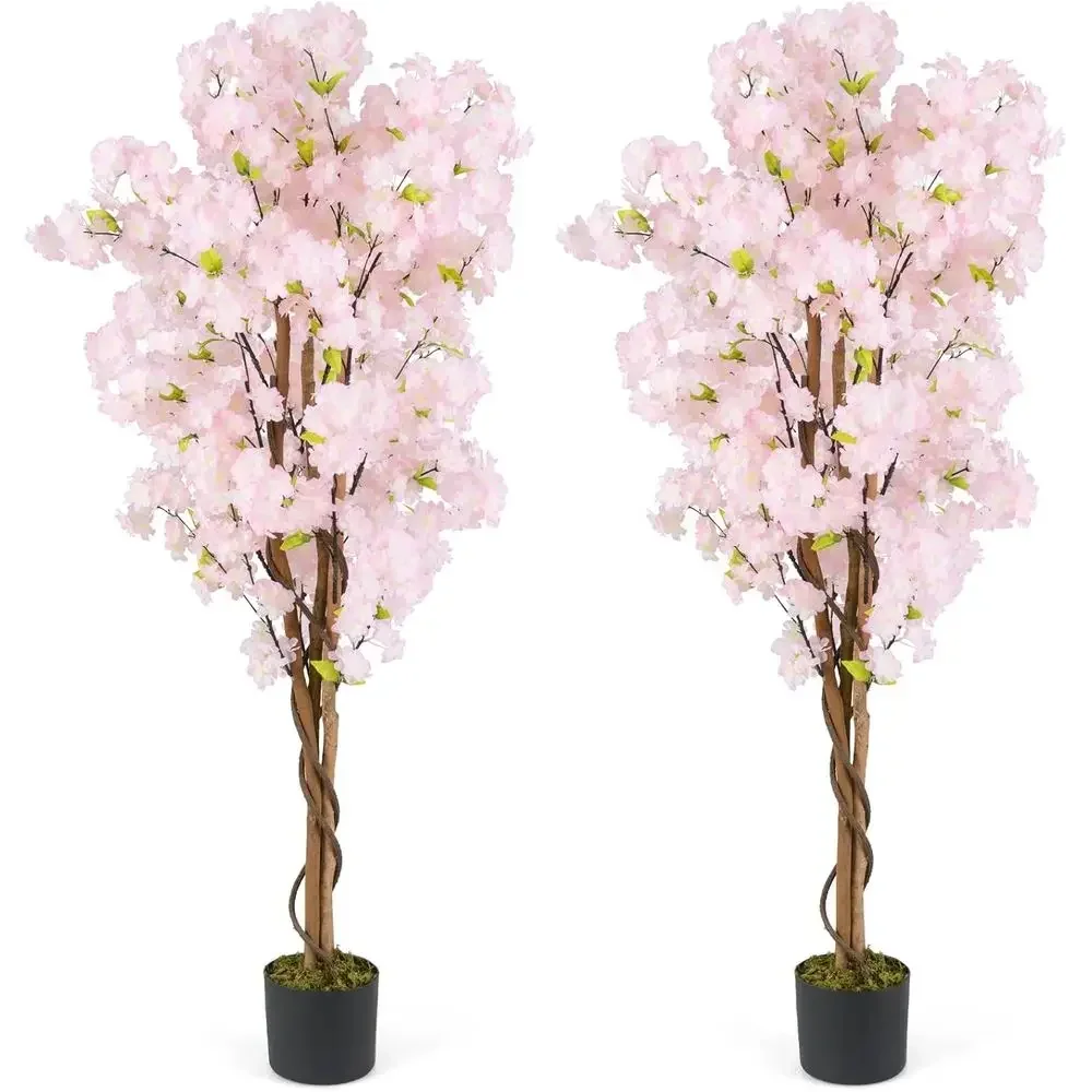 2-Piece Pink Artificial Cherry Blossom Trees in Nursery Pots for Home, Office, and Porch Decor
2-Piece Pink Artificial Cherry Blossom Trees in Nursery Pots for Home, Office, and Porch Decor