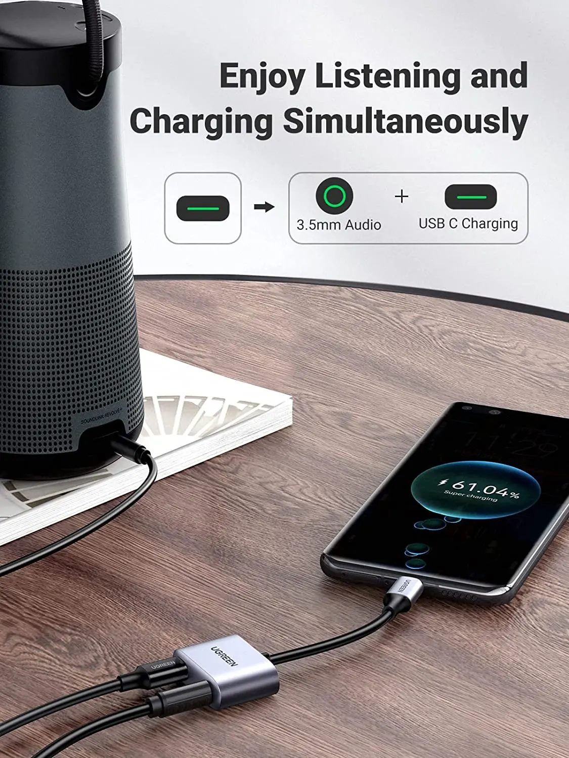 UGREEN Type-C to 3.5mm 2-in-1 Adapter PD60W USB-C Audio Converter with Charging Port for Huawei Mate60/P70 Xiaomi Android Phone
UGREEN Type-C to 3.5mm 2-in-1 Adapter PD60W USB-C Audio Converter with Charging Port for Huawei Mate60/P70 Xiaomi Android Phone