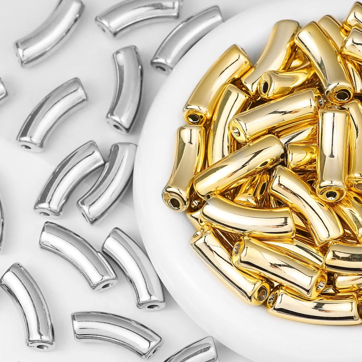 5/10/20pcs Acrylic Gold Plated Curved Tube Drip Bead charms DIY Bracelet Necklace Needle Thread Jewelry Making Materials
5/10/20pcs Acrylic Gold Plated Curved Tube Drip Bead charms DIY Bracelet Necklace Needle Thread Jewelry Making Materials