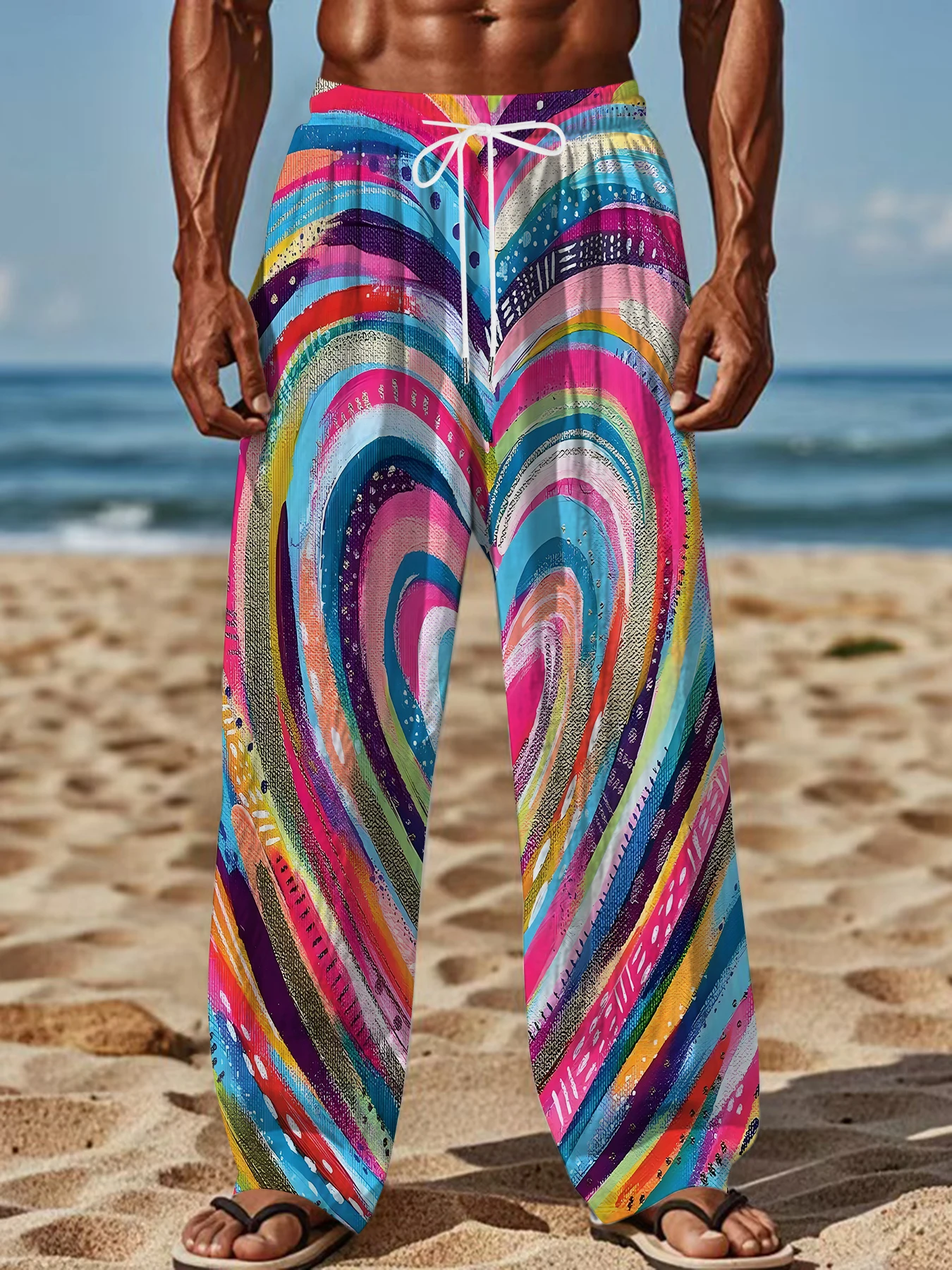 2026 Men's Printed Straight Leg Pants Abstract Art Red Black Pattern Drawstring Waist Loose Fit Casual Summer Beach Fashion
2026 Men's Printed Straight Leg Pants Abstract Art Red Black Pattern Drawstring Waist Loose Fit Casual Summer Beach Fashion